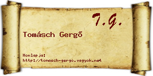 Tomásch Gergő névjegykártya