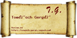 Tomásch Gergő névjegykártya